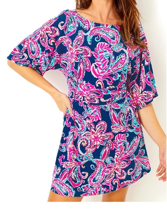 Lilly Pulitzer Dresses & Skirts - Lilly Pulitzer Parigi Boat Neck Romper in “Multi Flitting About” NWT